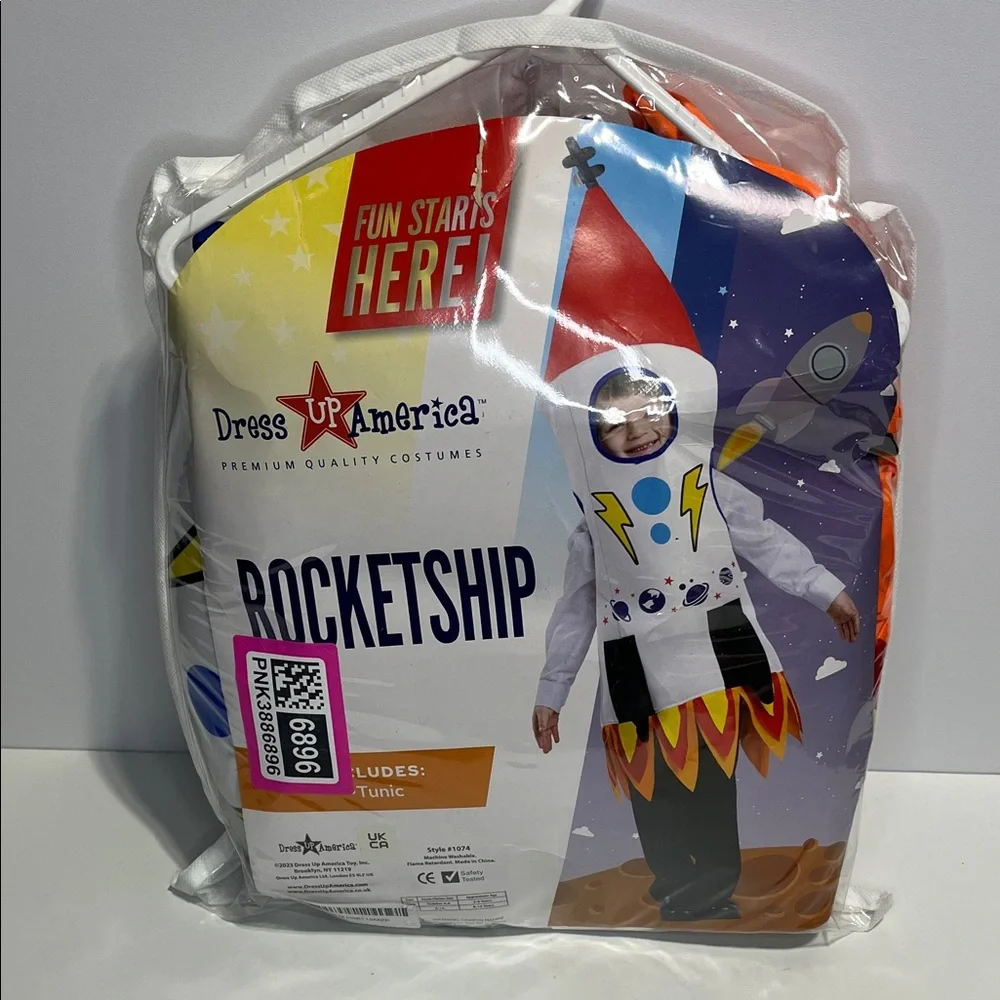 Rocket Ship Kids Costume - Red, White, and Black